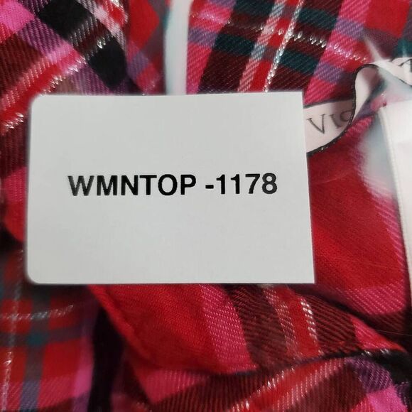 Victoria Secret VS Small red Pajama Button Front Shirt - Picture 9 of 9